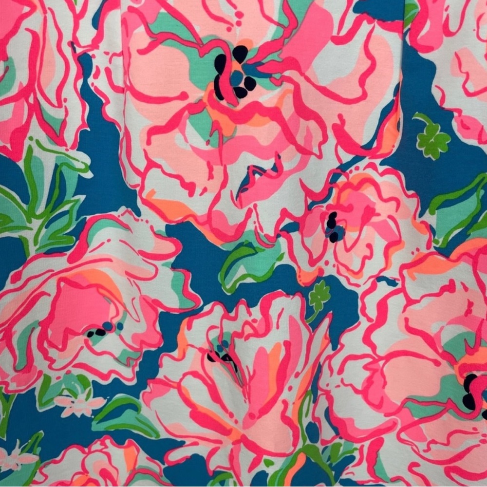 Lilly Pulitzer Juliana Flutter Blue Lucky Chin Combo Dress- Small - Picture 8 of 15